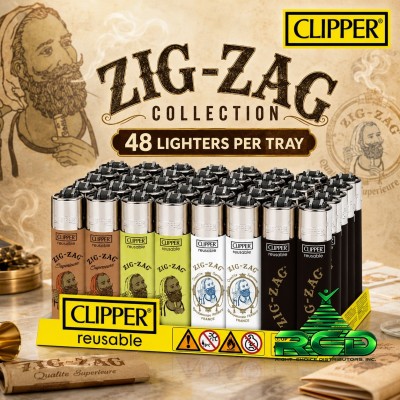CLIPPER LIGHTER PRINTED 48CT/ DISPLAY - ZIG ZAG COLLECTION 1
